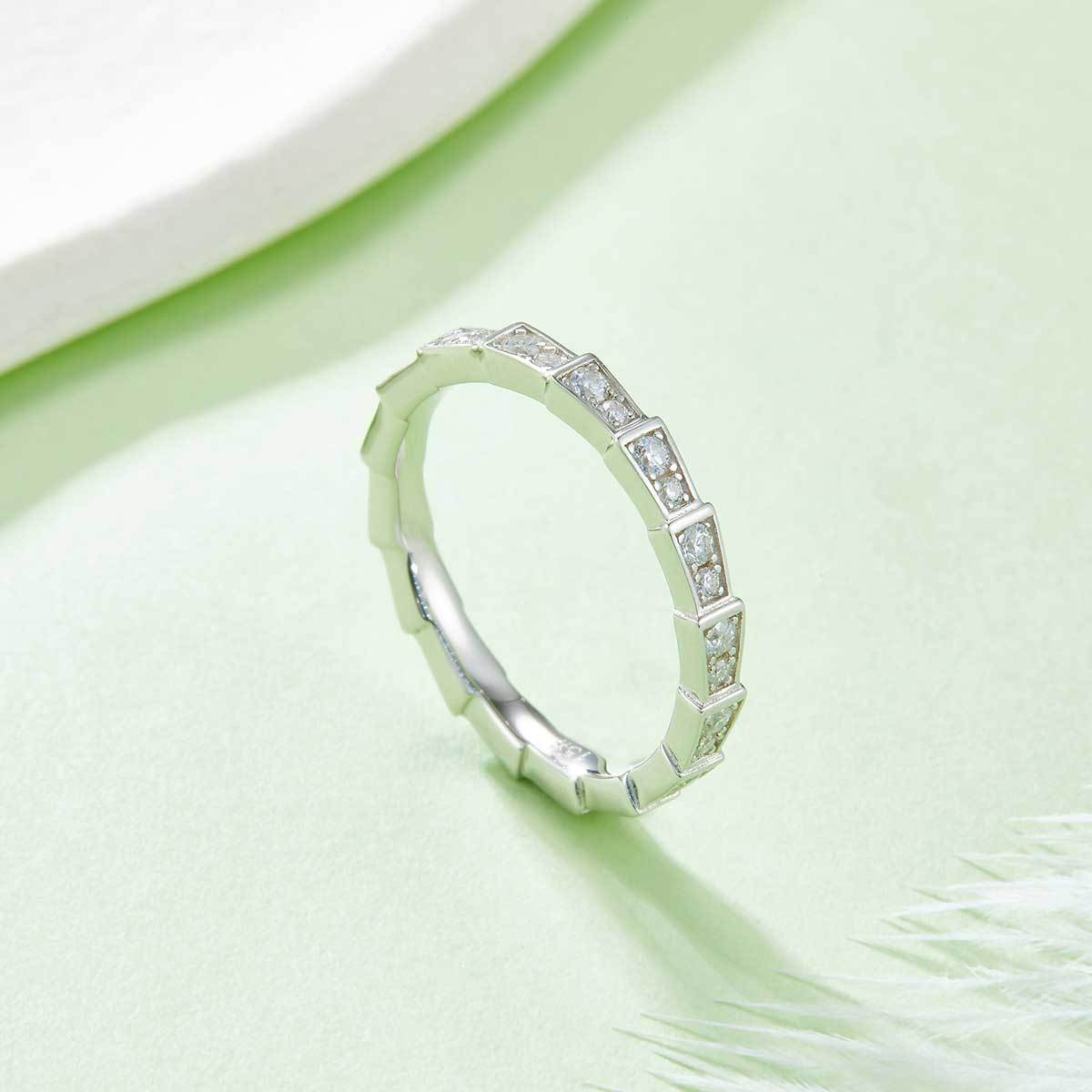 Mechanical snake S925 silver plated platinum Moissanite 50 points D-grade
